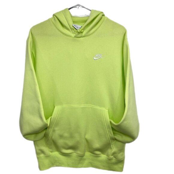 Nike Sportswear Club Fleece Pullover Hoodie, Lime Green - Small - Picture 2 of 9